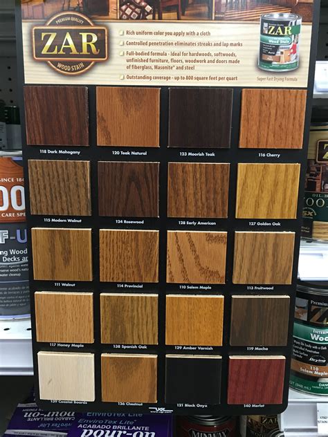 zar wood stain colors